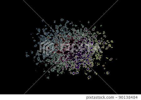 Abstract image of molecule on black background Abstract image of molecule on black background 90138484