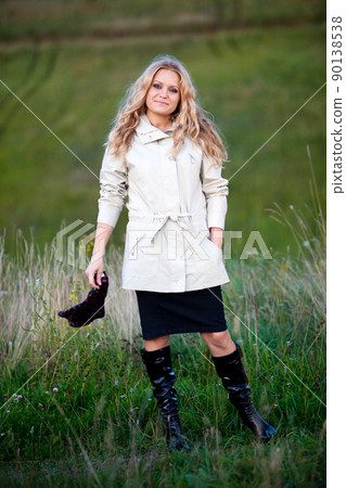 smiling girl in the field smiling girl in the field 90138538