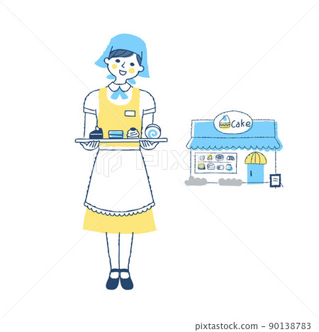 糕點店店員和商店 糕點店店員和商店 90138783