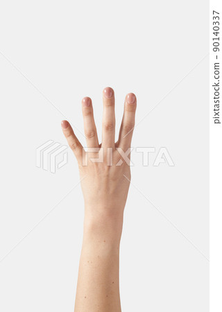 Outer hand counting on fingers, four. Outer hand counting on fingers, four. 90140337
