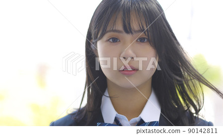 Schoolgirl in uniform High school junior high school 90142811