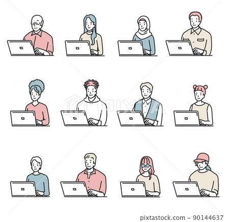 多樣性 使用 PC 的各種人 90144637