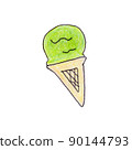Colored pencil handwritten ice cream 90144793