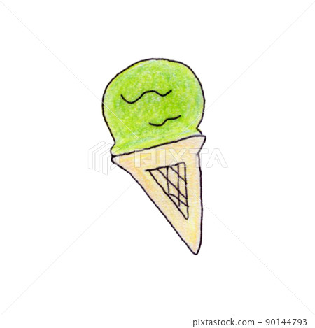 Colored pencil handwritten ice cream Colored pencil handwritten ice cream 90144793
