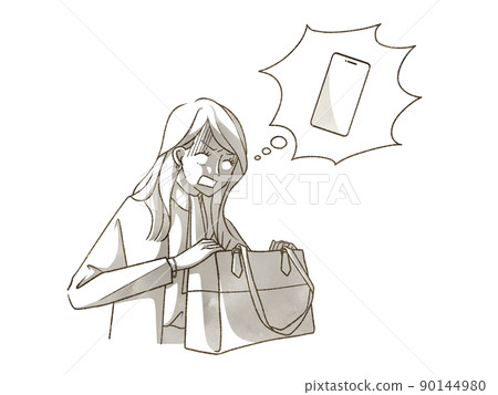 A woman who lost her smartphone A woman who lost her smartphone 90144980