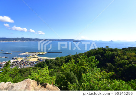 岡山縣兒島半島和竹山風景 90145296