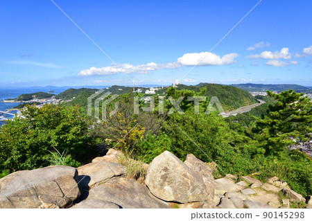 岡山縣兒島半島和竹山風景 90145298