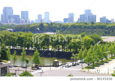 東京都千代田區皇居二重橋正門石橋、櫻田門和議會大廈千代田 東京都千代田區皇居二重橋正門石橋、櫻田門和議會大廈千代田 90145856