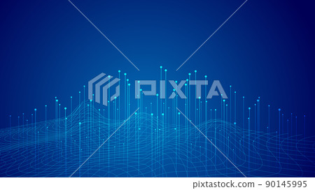 particle ray mountain topography and rays internet technology big data background particle ray mountain topography and rays internet technology big data background 90145995