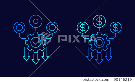 cash flow optimization line vector icons cash flow optimization line vector icons 90146219