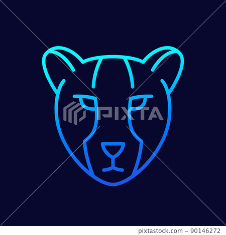 cheetah line icon, animal face vector 90146272