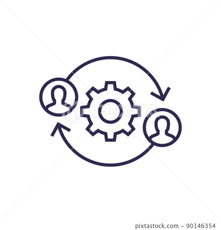 Staff rotation, optimization line icon 90146354