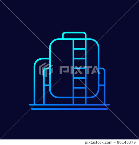 tank, industrial storage line vector icon 90146379