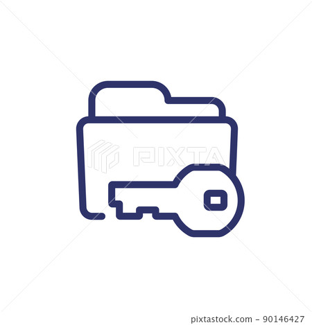 folder and key line icon 90146427
