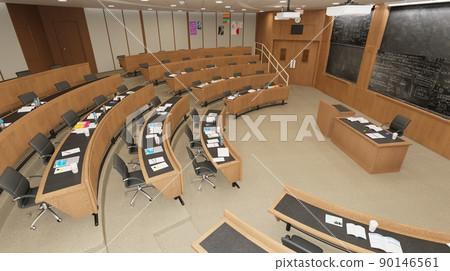 Empty classroom university or collage back to school 3d illustration Empty classroom university or collage back to school 3d illustration 90146561