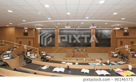 Empty classroom university or collage back to school 3d illustration 90146573