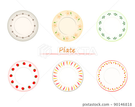 Illustration set of colorful and cute plates Illustration set of colorful and cute plates 90146818