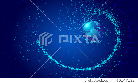 宇宙粒子漩渦與三維數碼地球構建全球網絡科技大數據抽象背景 90147152