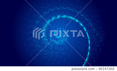 Deep indigo cosmic vortex particles, net entanglement technology Big data abstract arrow background 90147268