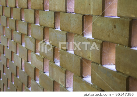 Brick wall trough to see light Brick wall trough to see light 90147396