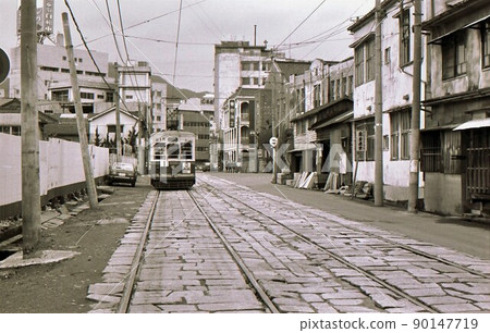 1976年長崎有軌電車長崎電車出島區老模型車長崎市長崎縣實錄照片 90147719