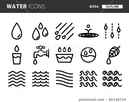 Water related line style icon set_094 90148534