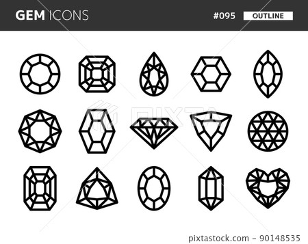與 gems_095 相關的線條樣式圖標集 90148535