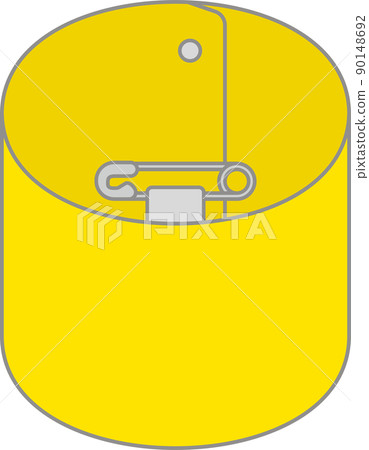 捲曲的黃色臂章插圖 90148692