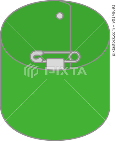 捲曲的綠色臂章插圖 90148693