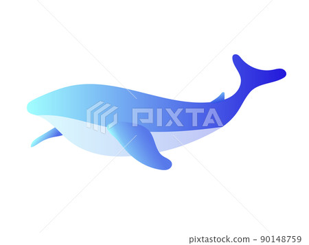 鯨魚漸變剪影 90148759