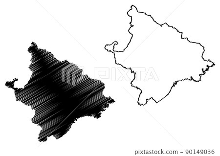 Mayurbhanj district (Odisha State, Republic of India) map vector illustration, scribble sketch Mayurbhanj map Mayurbhanj district (Odisha State, Republic of India) map vector illustration, scribble sketch Mayurbhanj map 90149036