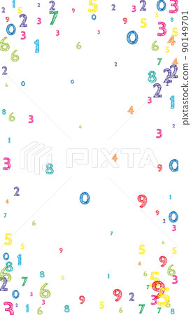 Falling colorful orderly numbers. Math study concept with flying digits. Amusing back to school mathematics banner on white background. Falling numbers vector illustration. Falling colorful orderly numbers. Math study concept with flying digits. Amusing back to school mathematics banner on white background. Falling numbers vector illustration. 90149701