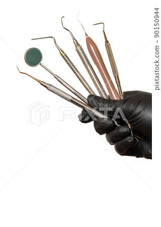 Set of metal dental instruments for teeth dental care 90150944