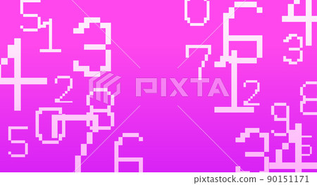 像素藝術程序風格數字圖案背景（紫色） 90151171