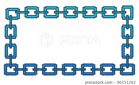 Pixel art chain frame (blue) 90151202