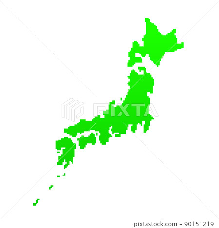 Japanese archipelago silhouette of pixel art (green) Japanese archipelago silhouette of pixel art (green) 90151219