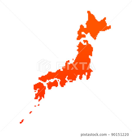 Japanese archipelago silhouette of pixel art (orange) Japanese archipelago silhouette of pixel art (orange) 90151220