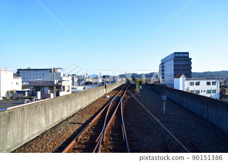 2021 年。早上水島臨海鐵道水島本線的風景 2021 年。早上水島臨海鐵道水島本線的風景 90151386