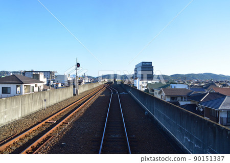 2021. Scenery of Mizushima Rinkai Railway Mizushima Main Line in the morning 2021. Scenery of Mizushima Rinkai Railway Mizushima Main Line in the morning 90151387
