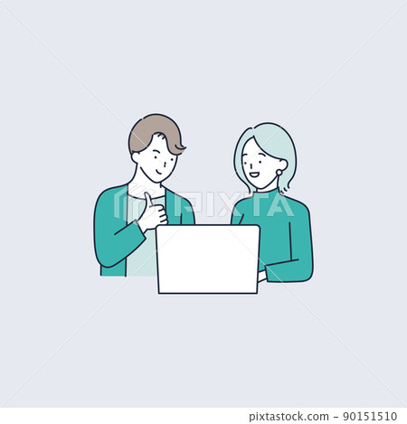 That's all there is to it! Illustration material of a man who raises his thumb 90151510