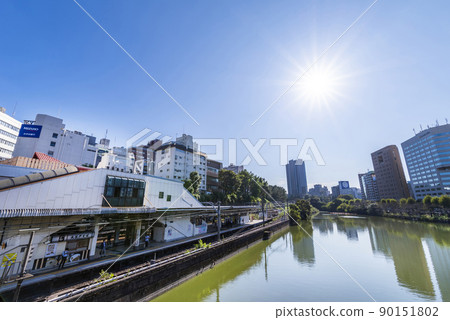 Scenery of JR Sobu Line "Ichigaya" station Scenery of JR Sobu Line "Ichigaya" station 90151802