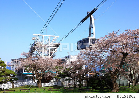 元町配水站函館山索道和櫻花 90151862