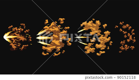 Gun flashes or gunshot animation. Collection of fire explosion effect during the shot with the gun. Cartoon flash effect of bullet starts. Shotgun fire, muzzle flash and explode Gun flashes or gunshot animation. Collection of fire explosion effect during the shot with the gun. Cartoon flash effect of bullet starts. Shotgun fire, muzzle flash and explode 90152118