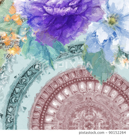 Beautiful oil painting flower illustration 90152264