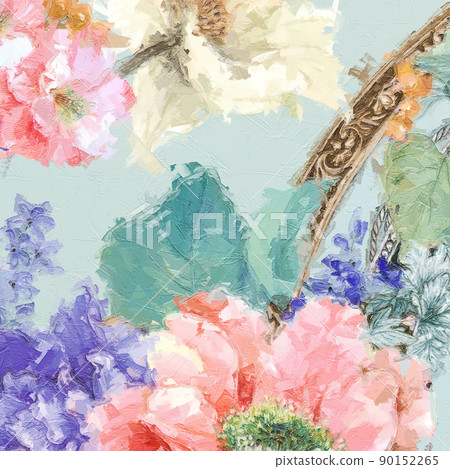 Beautiful oil painting flower illustration 90152265