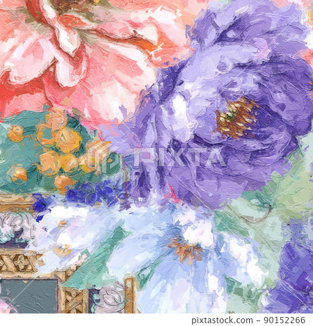 Beautiful oil painting flower illustration 90152266