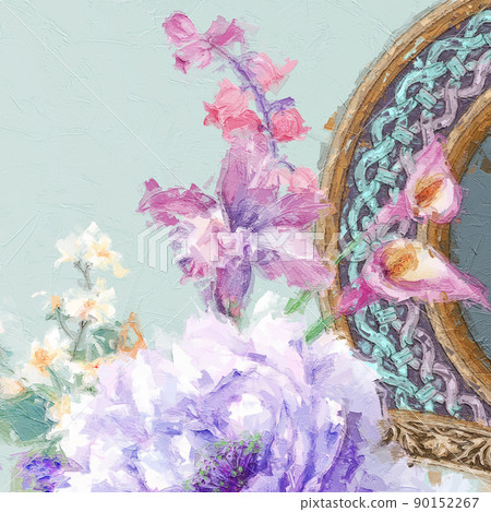 Beautiful oil painting flower illustration 90152267
