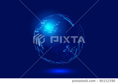 數字與數碼地球構建的網絡科技大數據地球元素 90152590
