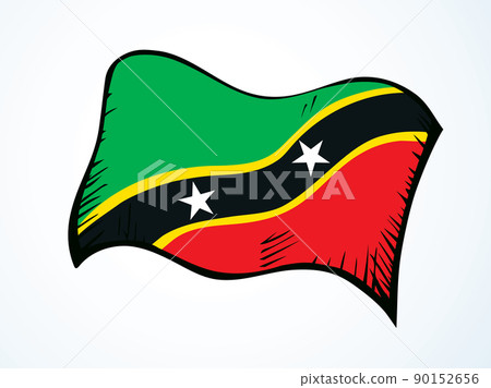 Saint Kitts flag. Vector drawing icon Saint Kitts flag. Vector drawing icon 90152656
