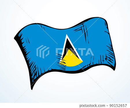 Flag of Saint Lucia. Vector drawing icon Flag of Saint Lucia. Vector drawing icon 90152657